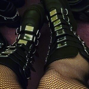 Demonia Black Platform Boots Size 8